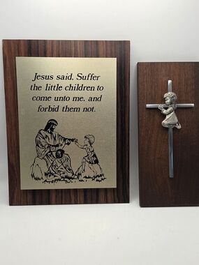 Vintage Religious Wall Art Jesus Said Prayer Wood And Metal